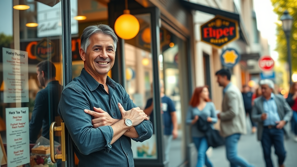 Vibrant small business storefront, business loans